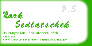 mark sedlatschek business card