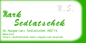 mark sedlatschek business card